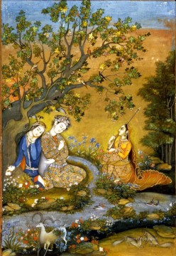 Indian Painting - Elskovspar Mir Kalan Khan from India